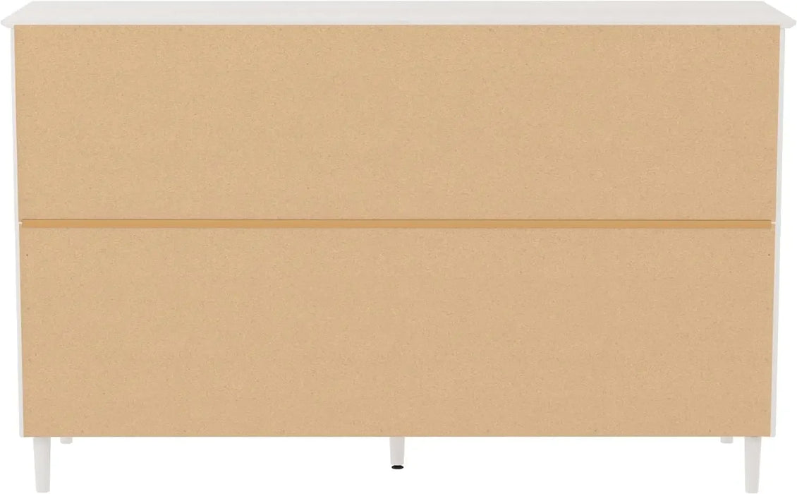 Walker Edison Wood Dresser Bedroom Storage Drawer Organizer Closet Hallway, 6 Drawer, White