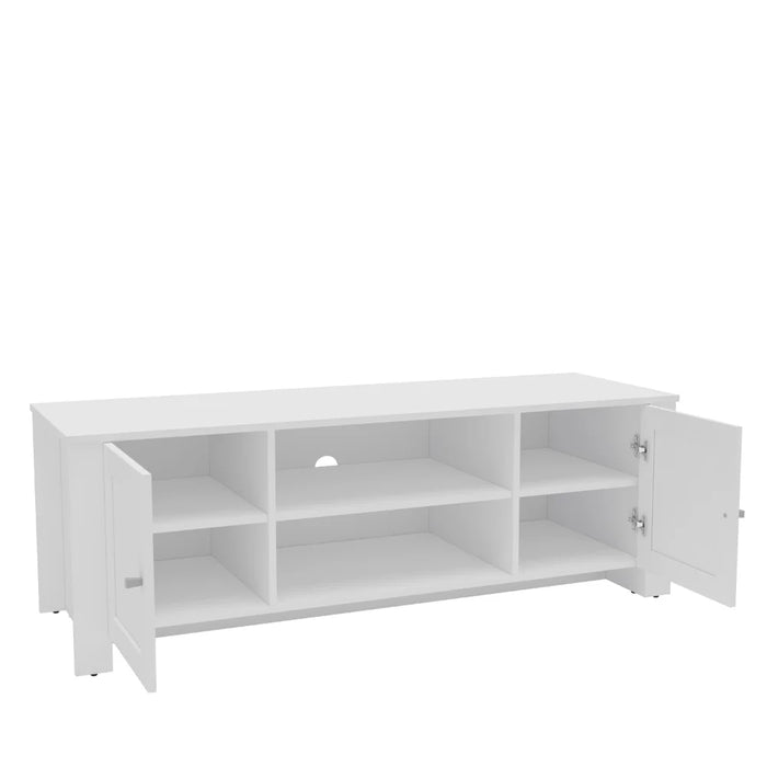BOUSSAC Dawson TV Stand with 2 Doors for TVs up to 55", White