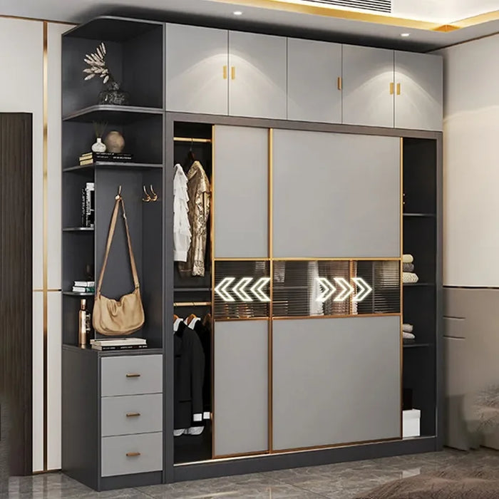 Wooden Entry Wardrobe Storage Clothes Drawers Oganizers Space Saver Wardrobe Simple Modern Divider Quarda Roupas Home Furniture