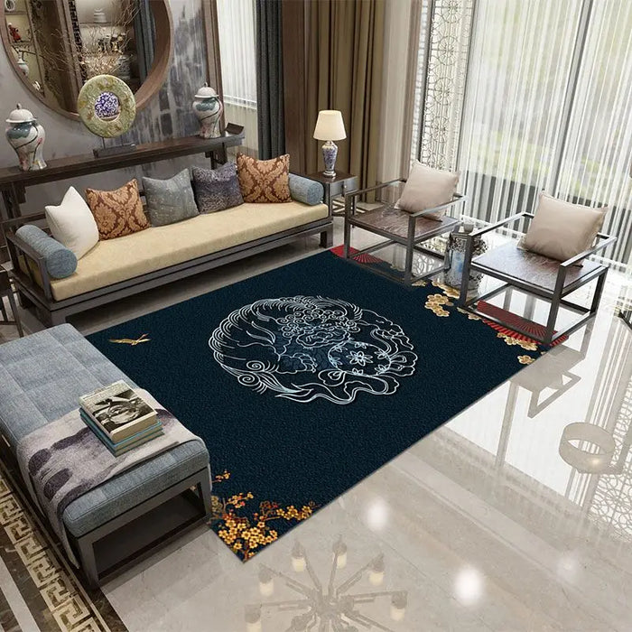Beijing Style Carpets for Living Room Coffee Table Chinese Style Large Area Rugs for Bedroom Bedside  Study Non-slip Floor Mat