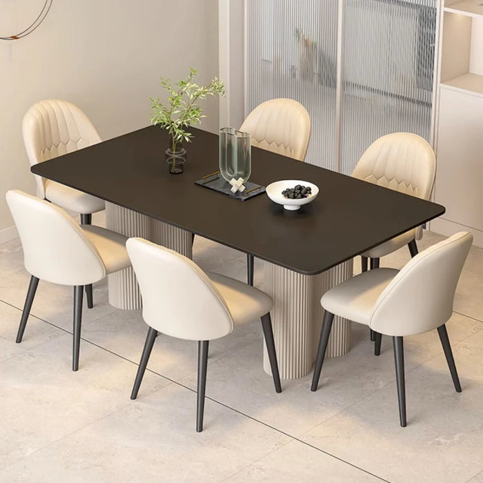 Italian Modern Dining Tables Simple Rock Plate Rectangular Eating High End Dining Tables Mesa Comedor Kitchen Furniture QF50DT