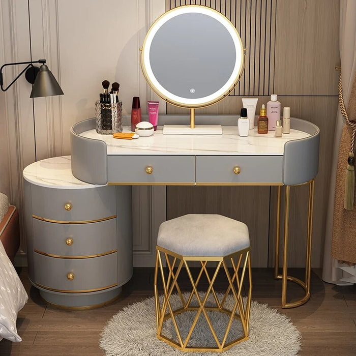 Lighting Drawer Dressing Table Luxury Nordic Bedroom Vanity Woman Makeup Dressing Table Tocador Maquillaje Household Products