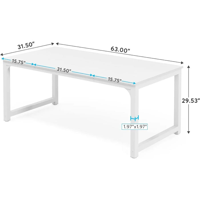 Modern Computer Desk, 63 x 31.5 inch Large Executive Office Desk Computer Table Study Writing Desk Workstation for Home Office,