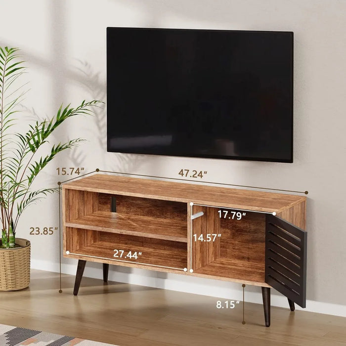 TV Console Table & Entertainment Center Mid Century Modern TV Stand With Adjustable Shelf for Living Room Furniture Ps5 Cabinet