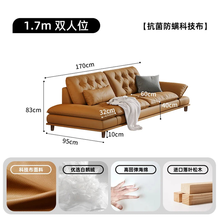 Art sofa, living room, simple modern Italian style, light luxury, wide armrests, adjustable dual purpose, straight row sofa