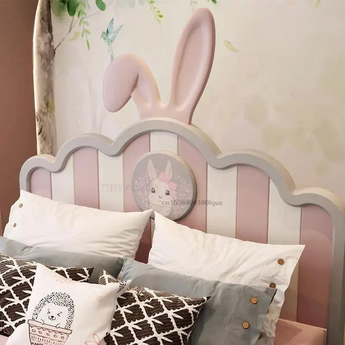 Wooden Children's Bed For Princess Girl Pink Modern 1.5m 1.35m With Storage Lovely Kids Bedroom Furniture Simple Single Beds