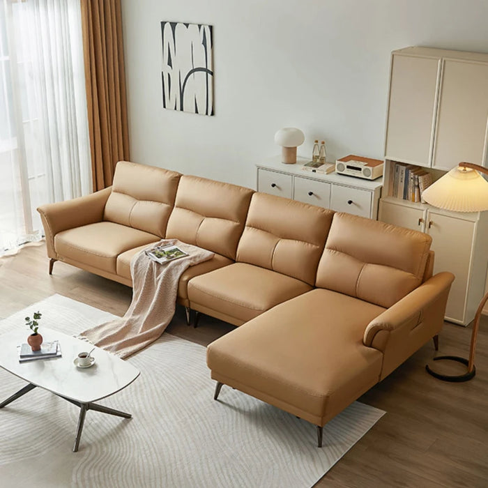 Leather Simple Living Room Sofa Designer Unusual Waterproof Floor Living Room Sofa Straight Corner Poltrona Soggiorno Furniture