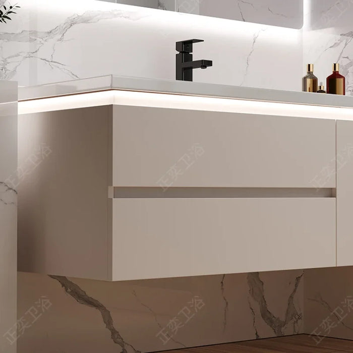 Ceramic Basin Integrated Intelligent Bathroom Cabinet Modern Minimalist Combination Bathroom Sink Washbasin Furniture