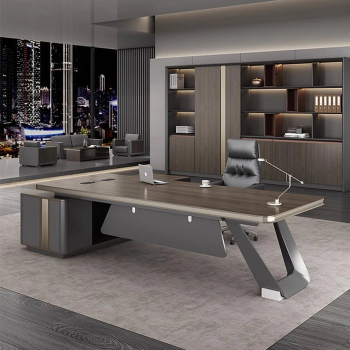 Boss Desk Minimalist Modern Office Furniture Panel Style Large Class Desk President Supervisor Manager Office Desk Combination