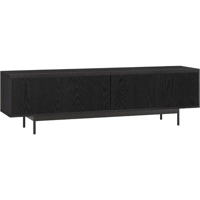 Living room TV cabinet with TV stand legs, can accommodate 75 inch TV, 70 inches wide, black