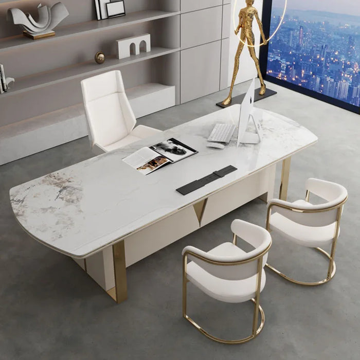 Standing Office Desk Vanity Drawers Reception Luxury Writing Desk Meeting Executive Storage Scrivania Con Cassetti Furniture