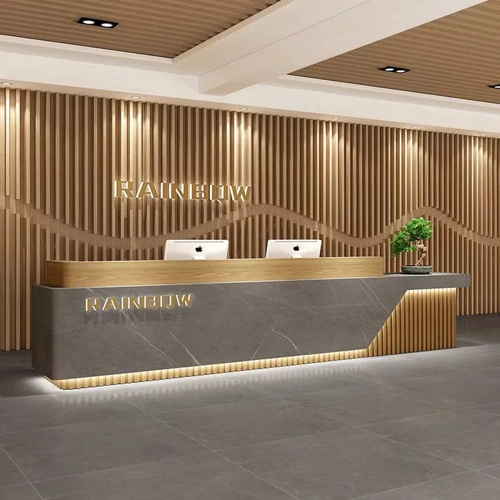 Coffee Reception Desks Modern Bar Counter Shop Counter Futuristic Long Reception Desk Hair Salon Comptoir Luxury Furniture
