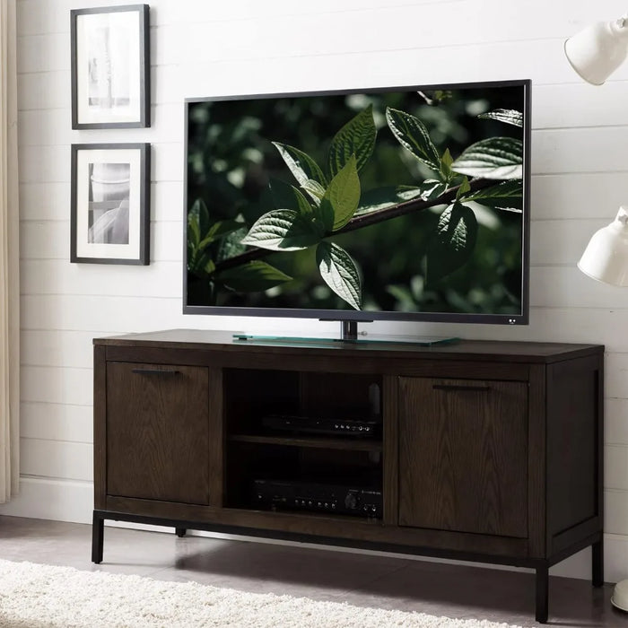 Leick Home Riley Holliday Flat Wall 60" TV Stand, BrownBronze