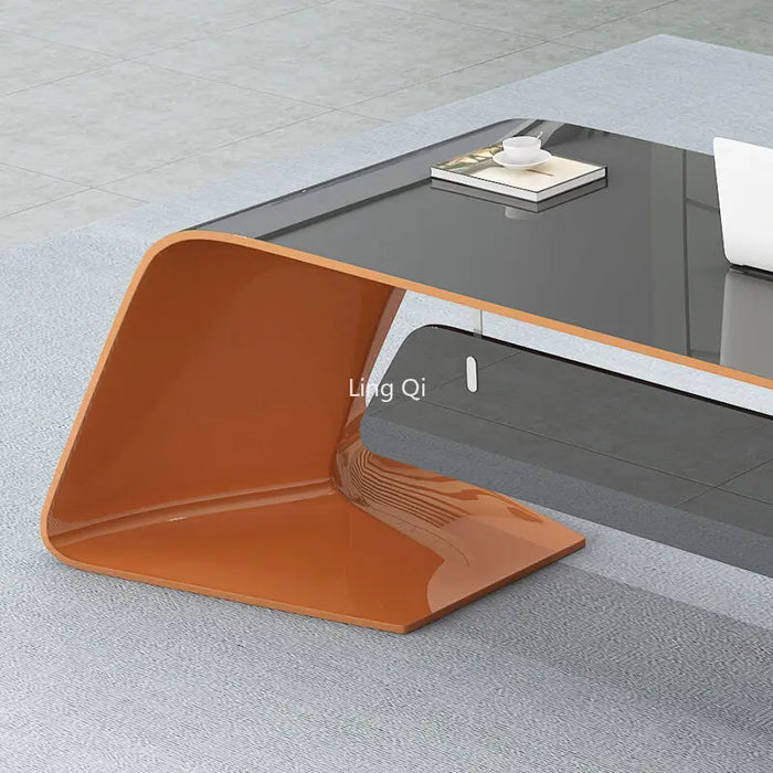 Light Luxury Customized Office Desk Boss Executive Unique Designer Computer Desks Art L Shaped Mesa Escritorio Office Furniture