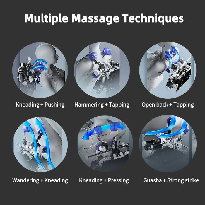 Luxury Manipulator Zero Gravity AI Voice Massage Chair Kneading Vibration Aircompress SL Track Electric Leg Extension Relaxation