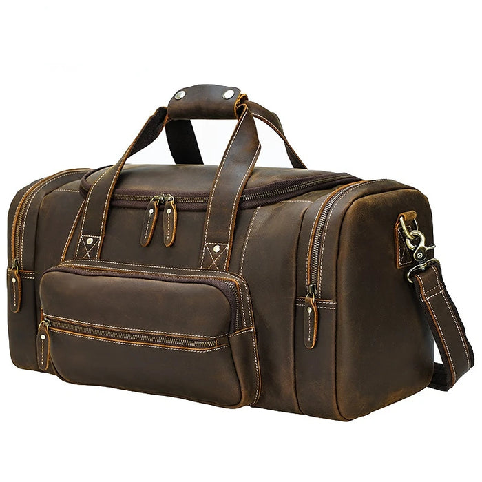 Travel Bag Trendy Cowhide with First Layer Cowhide Portable Multi-functional Large-capacity One-shoulder Luggage Bag Men