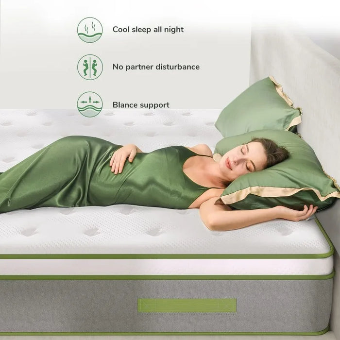 Novilla Queen Size Mattress, 10 Inch Hybrid Pillow Top Queen Mattress in a Box with Gel Memory Foam & Individually