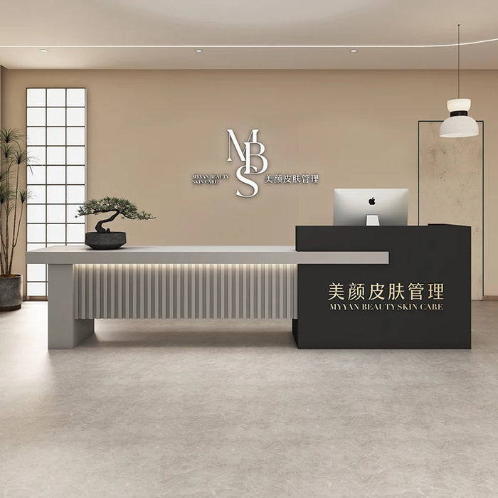 Luxury Store Reception Desks Modern White Cash Reception Desks Office Information Mesa De Madera Blanca Theater Furniture