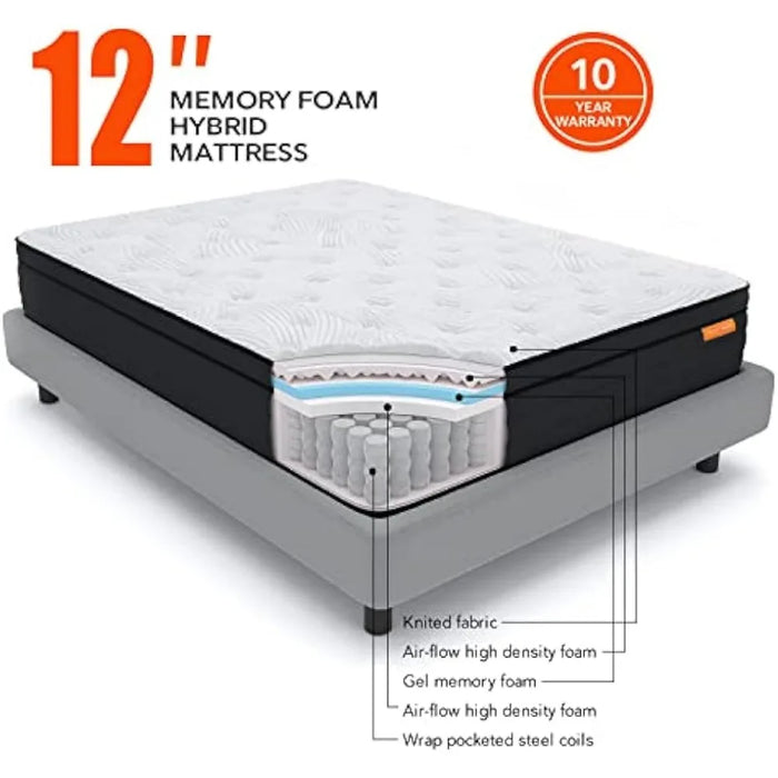 Twilight Mattresses for Sleeping Mats on the Floor Motion Isolating Individually Wrapped Coils Colchon Memory Foam Mat Full Size