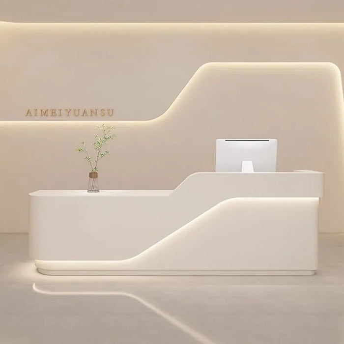 Counter Podium Reception Desk Office Store Lectern Information Hotel Beauty White Reception Desks Podium Comptoir Room Furniture
