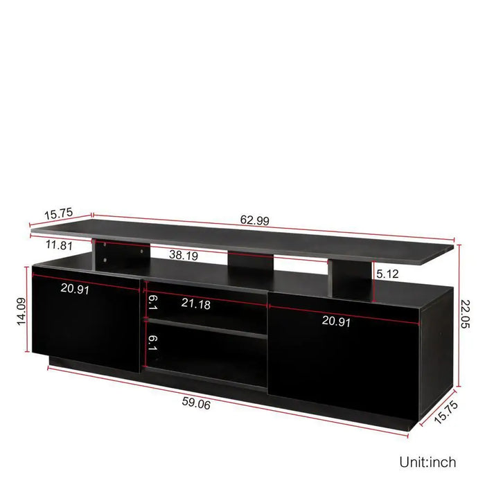 LED Lights TV Stand for 65 inch TV Entertainment Center Cabinet for Living Room