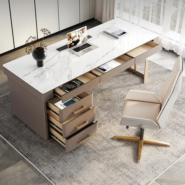 Free Shipping Office Desks Luxury Modern Drawers Conference Office Desks White European Scrivania Con Cassetti Home Furnitures