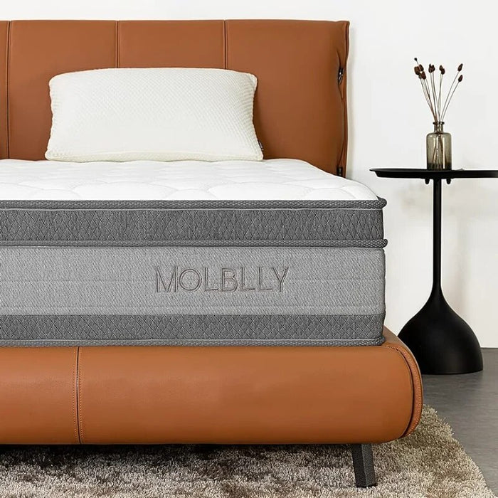 Queen Mattress, MOLBLLY 12 Inch Cooling-Gel Memory Foam and Individually Pocket Innerspring Hybrid Queen Bed Mattress in a Box,