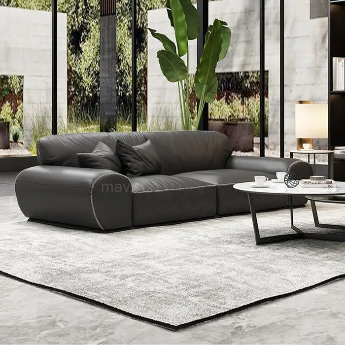 Minimalist Simple Household Comfortable Upholstered Leather Sofa Set Modern Couch Furniture Living Room Armchair For Leisure