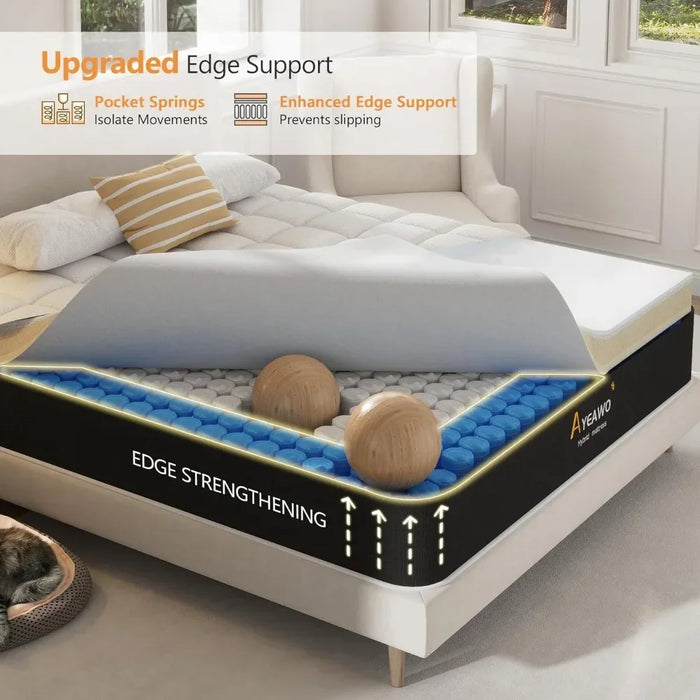 King Size Mattress Mattresses for Sleeping Pressure Relief and Motion Isolation 12 Inch Firm King Mattress in a Box Matress Bed