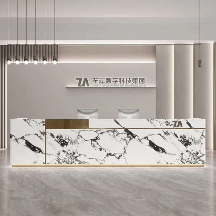 Luxury Cabinet Reception Desk Bar Counter Stand Beauty Store Spa Checkout Simple Conference Console Theke Rezeption Furniture