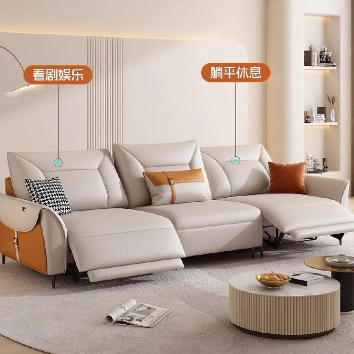 Leather Lazy Recliner Sofa Office Lounge Modern Floor Electric Sofa Luxury Living Room Divani Da Soggiorno Set Furnitures