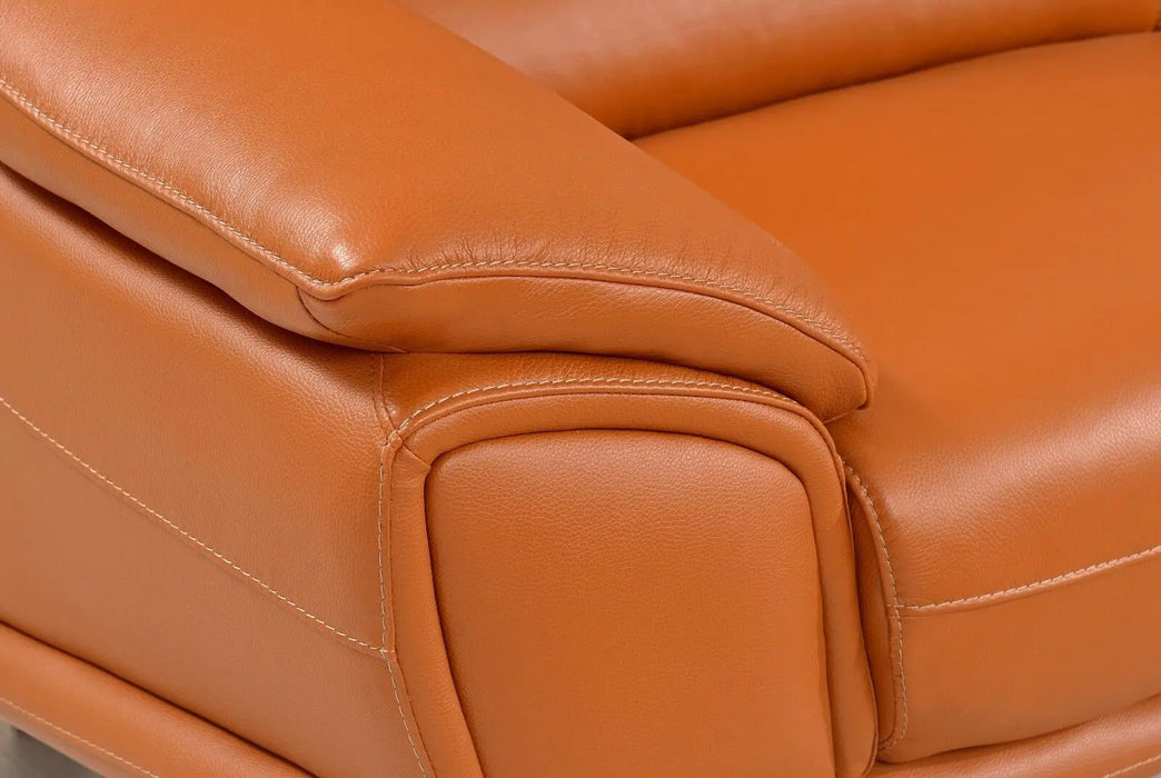 Modern Living Room Furniture Orange Bonded Leather Large Sectional Sofa Set Soft and comfortable For indoor livingroom furniture