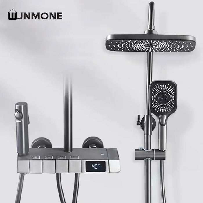 Top 2 Piano Key Thermostat Shower Set Wall Mounted Bathroom Luxury Shower System In The Bath Digital Faucet Full Bathroom Shower