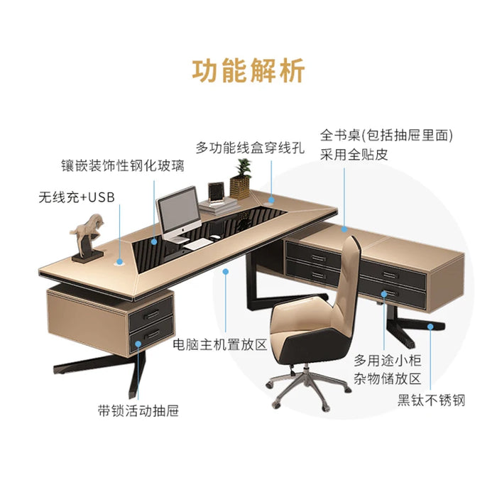 Wood Accessories Office Desk Computer Meeting Executive Conference Desk Organizer Corner Escritorios De Oficina Luxury Furniture