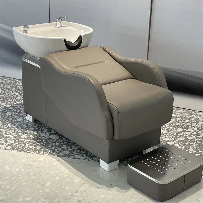 Lie Hairdressing Shampoo Chairs Pottery Pot Half Lying Dedicated Hair Salon Shampoo Chairs Lavacabezas Beauty Furniture QF50SC