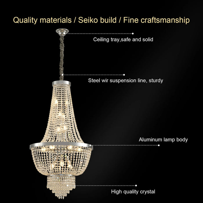 Modern style light luxury crystal lamp for porch hall living room villa royal chandelier