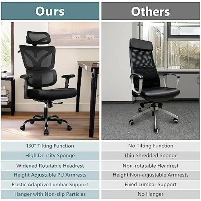 Winrise Office Chair Ergonomic Desk Chair, High Back Gaming Chair, Big and Tall Reclining Chair Comfy Home Office Desk Chair