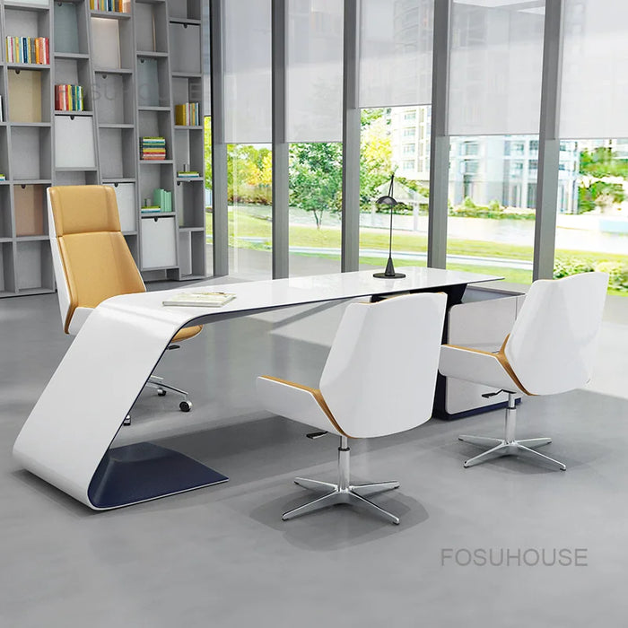Solid Wood Leather Office Chairs Modern Computer Chair Household Light Luxury Back Swivel Chair Gaming Chair Office Furniture