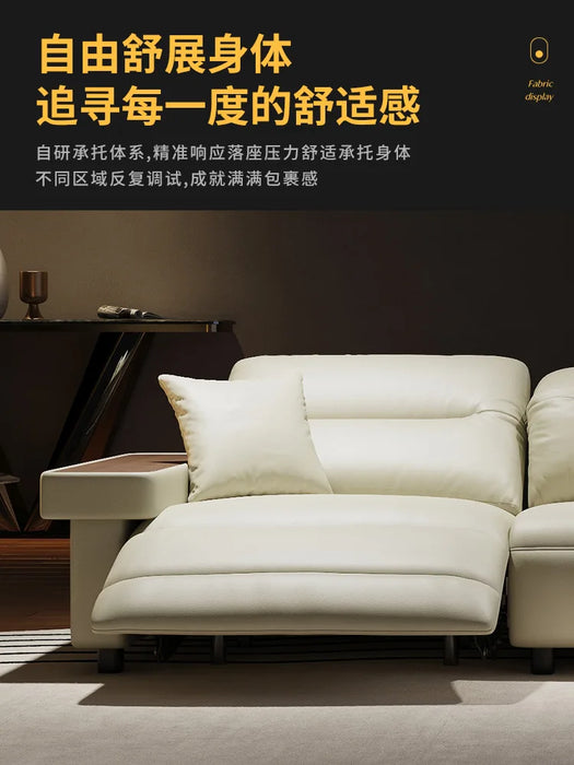 Sofa Multifunctional Electric Adjustable Leather Sofa Space Capsule Living Room Straight Row Sofa