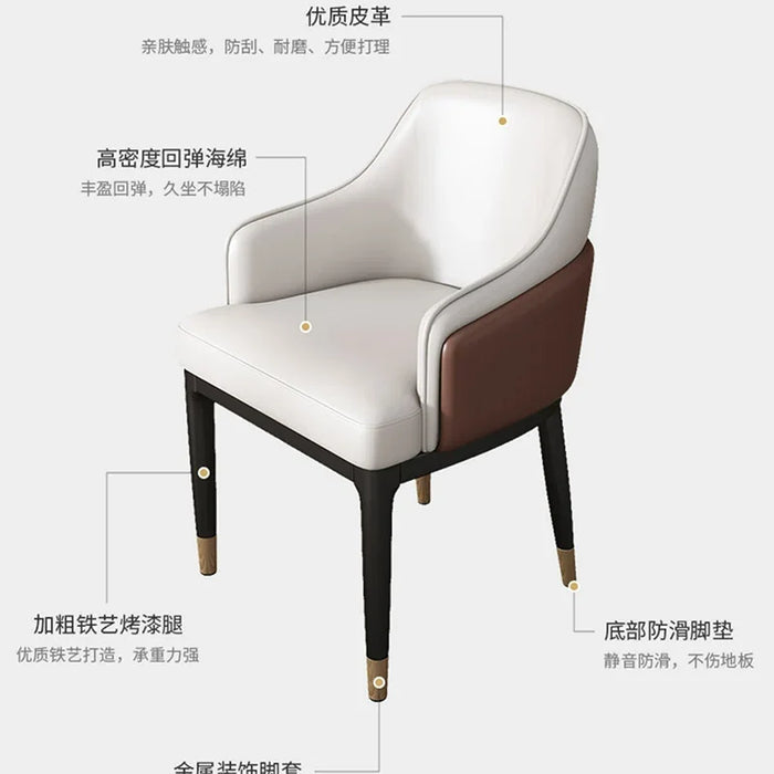 Salon Luxury Kitchen Dining Chairs Modern Relax Wedding PU Leather Dining Chairs Balcony Banquet Silla Comedor Furniture BL50CY