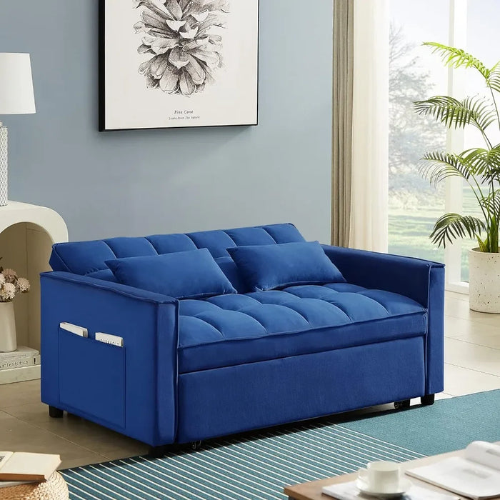 Sofa with 2 seats, Upholstered Futon Sofas Convertible to Sleeper, Living Room Furniture