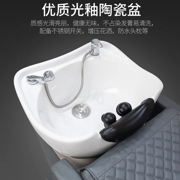 Shower Head Shampo Chair Stylist Luxury Comfort Hair Washing Station Chair Ergonomics Behandelstoel Salon Equipment MQ50SC