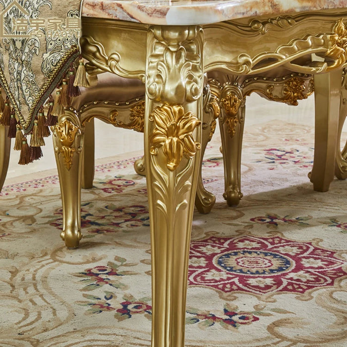 marble top dining table set solid wood luxury round dining table set 6 chairs,elegant gold dining room table set luxury marble