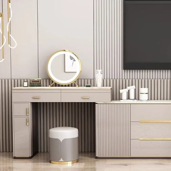 Nordic Makeup Dressing Table Nightstands Grey Standing Cabinets Dressing Table Luxury Table De Maquillage Salon Furniture