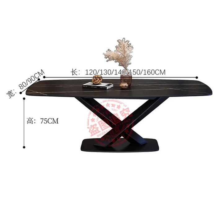 Black Waterproof Dining Table Outdoor Restaurant Entryway Dining Table Hotel Lobby Luxury Muebles De Cocina Auxiliary Furniture