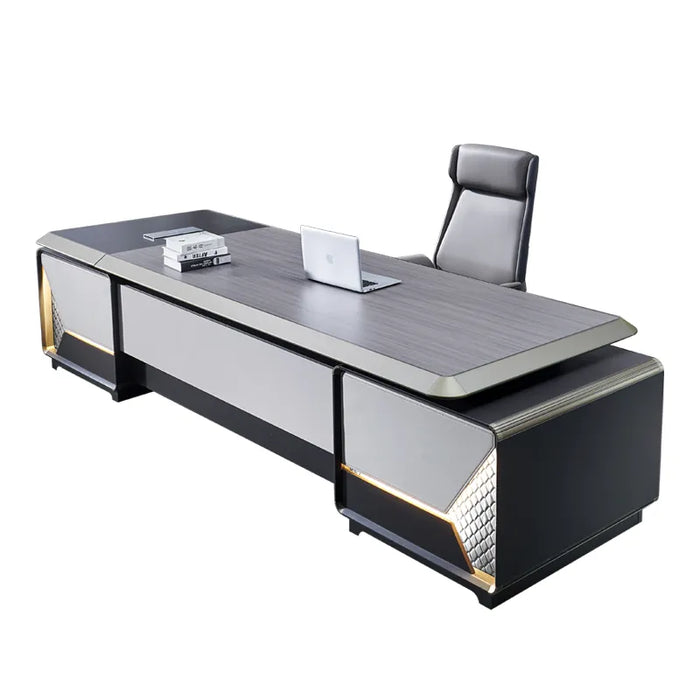 Luxury Boss Modern Work Desk Standing Wood Executive Reception Table Corner Modern Escritorio Con Cajones Office Furniture DWH
