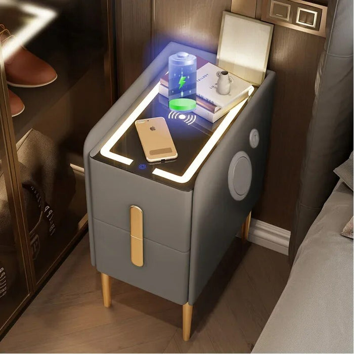 Narrow Smart Nightstands Modern Living Room Smart Small Bedside Table Wireless Charging Balcony Library Muebles Hotel Furnitur