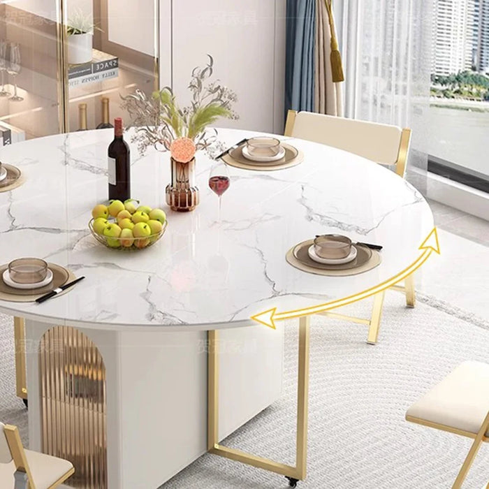 Waterproof Metal Dining Table Modern Extendable White Camping Dining Table Folding Luxury Mesa De Comedor Home Decorative