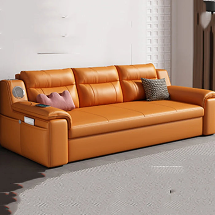 Folding Modern Fancy Sofa Simple High Back Floor Leather Lazzy Sofa Recliner Foldable European Salon Meuble Apartment Furniture