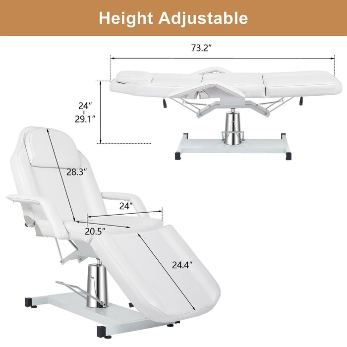Hydraulic tattoo chair with 360 ° rotating massage beauty table, adjustable height-
